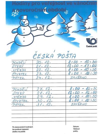 Otevírací doba pošty Laškov během vánočních a novoročních svátků.jpg
